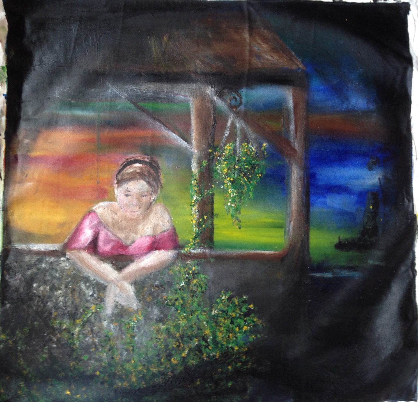 Original artwork titled Well above the cliff by Kris Oliver