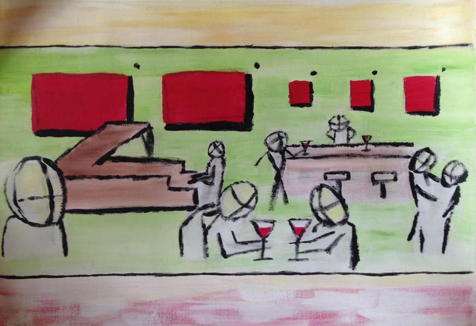 Original artwork titled Faceless Jazz by Kris Oliver