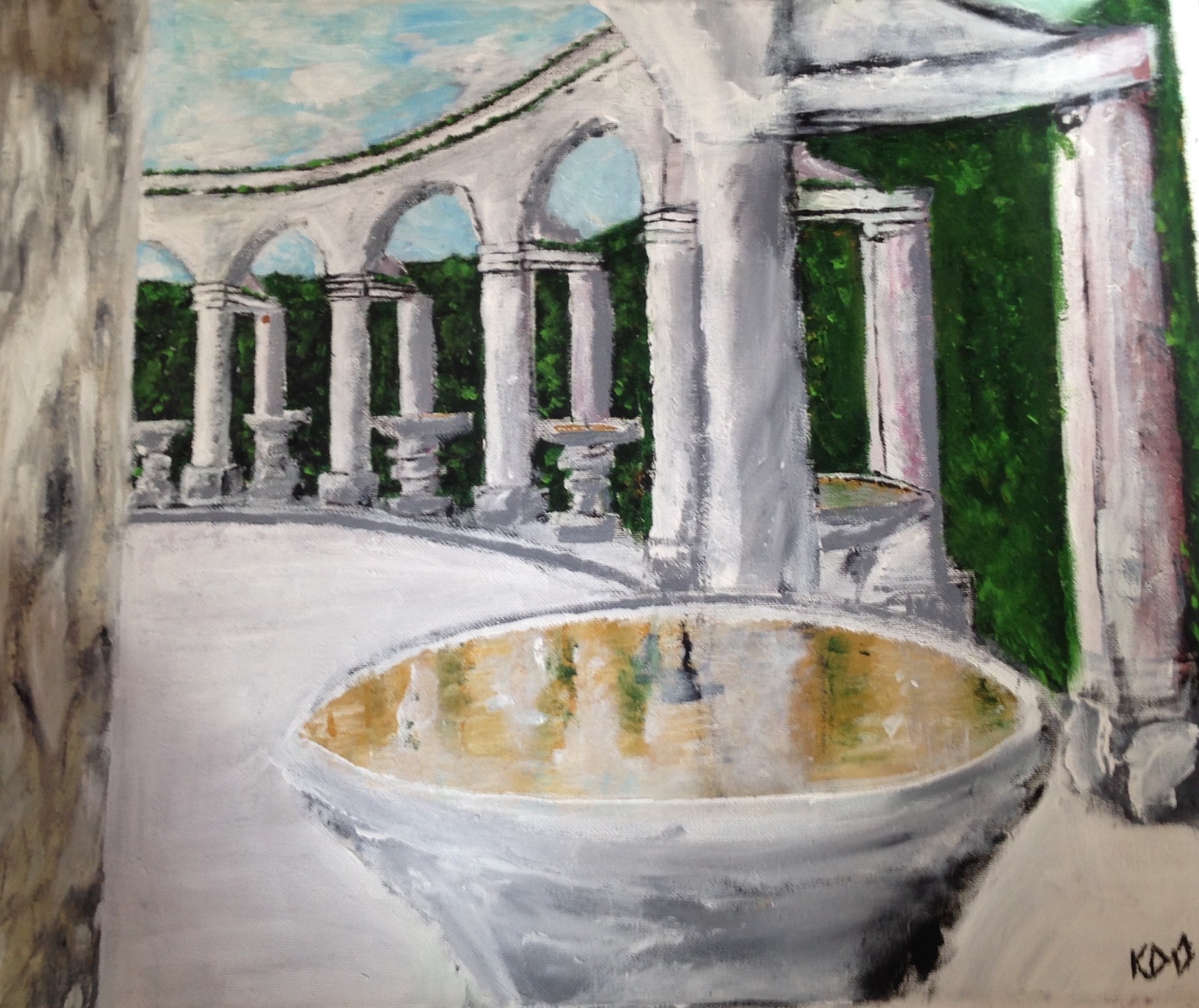 Original artwork titled A Castle's Fountains by Kris Oliver